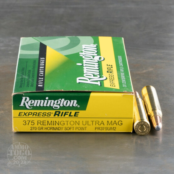 20rds - 375 RUM Remington Express 270gr. Hornady SP Ammo