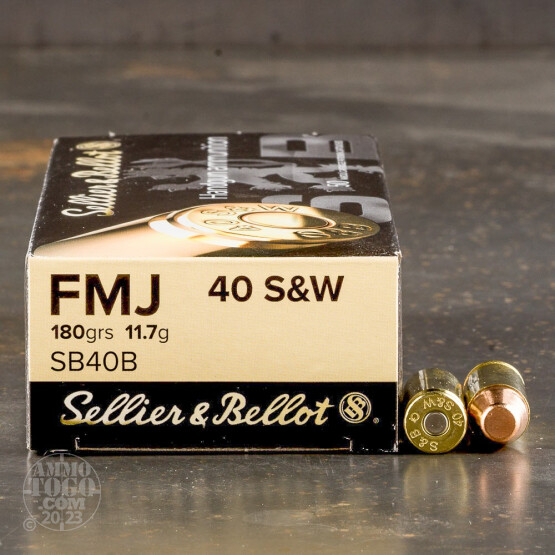 50rds - 40 S&W Sellier & Bellot 180gr. FMJ Ammo