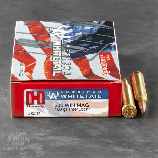 20rds - 300 Win Mag Hornady American Whitetail 150gr. InterLock SP Ammo