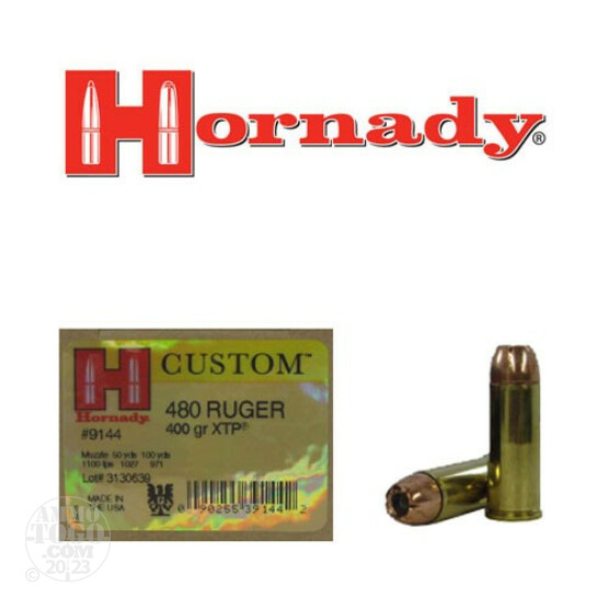 20rds - 480 Ruger Hornady 400gr. XTP Hollow Point Ammo
