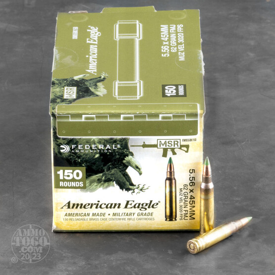 150rds – 5.56x45 Federal American Eagle 62gr. FMJ XM855 Ammo