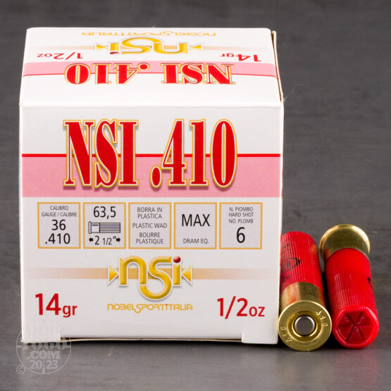 25rds – 410 Bore NobelSport 2-1/2" 1/2oz. #6 Shot Ammo