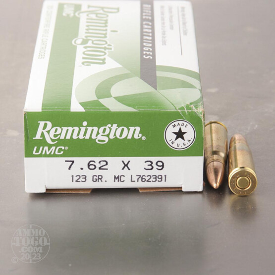 20rds - 7.62x39 Remington UMC 123gr. FMJ Ammo