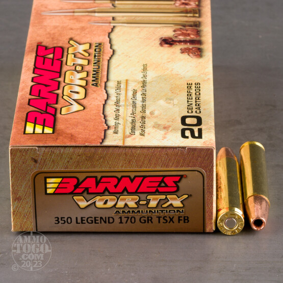 20rds – 350 Legend Barnes VOR-TX 170gr. TSX FB Ammo