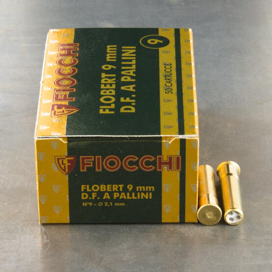 50rds - 9mm Rimfire Flobert Fiocchi 1 3/4" 1/4oz. #9 Shot Ammo