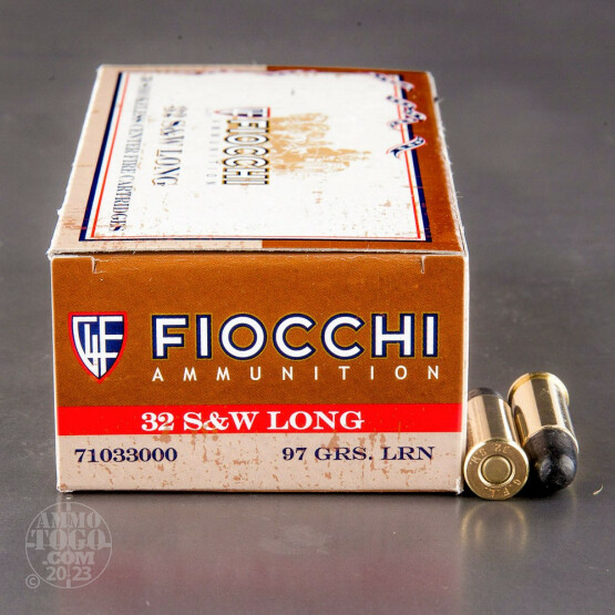50rds – 32 S&W Long Fiocchi 97gr. LRN Ammo