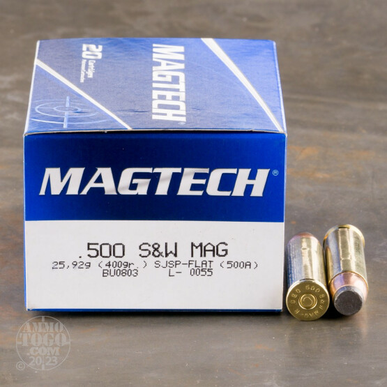 20rds - 500 S&W Magtech 400gr. SJSP Ammo