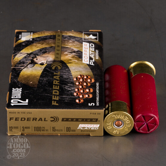 5rds - 12 Ga. Federal Vital-Shok 3" 00 Buckshot Ammo