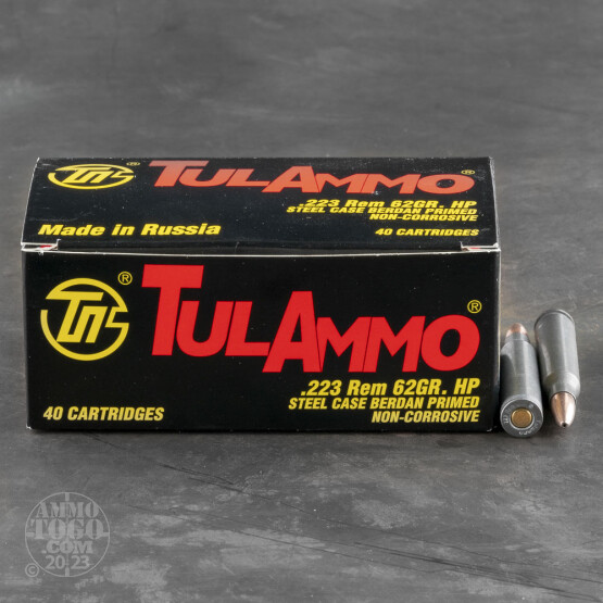 1000rds – 223 Tula 62gr. Hollow Point Ammo
