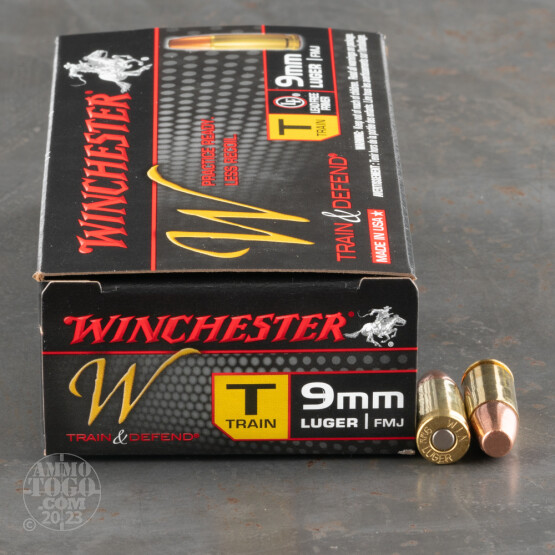 50rds - 9mm Luger Winchester W Train and Defend 147gr. FMJ Ammo