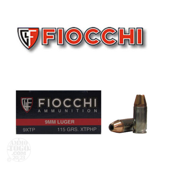 500rds - 9mm Fiocchi 115gr. XTP Hollow Point Ammo