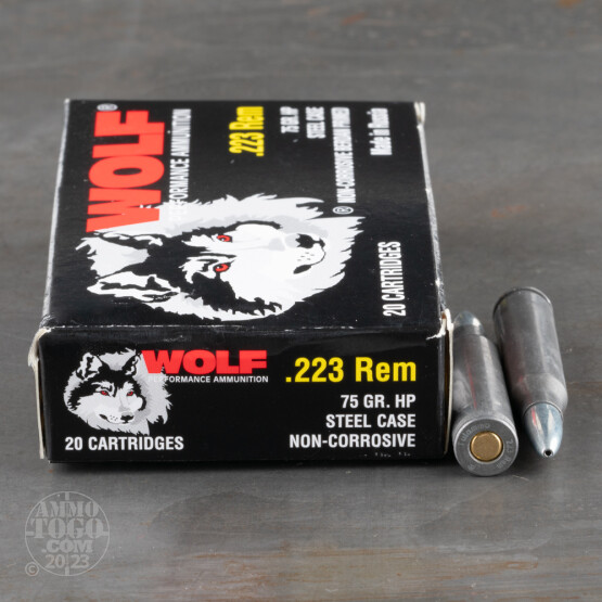 1000rds – 223 Rem Wolf Performance 75gr. HP Ammo