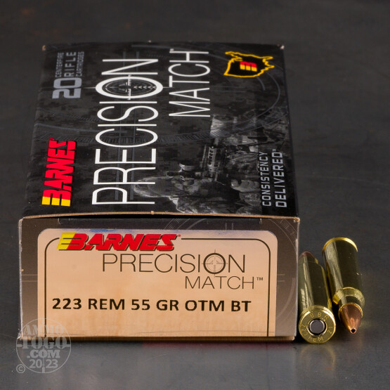 20rds – 223 Rem Barnes Precision Match 55gr. OTM BT Ammo