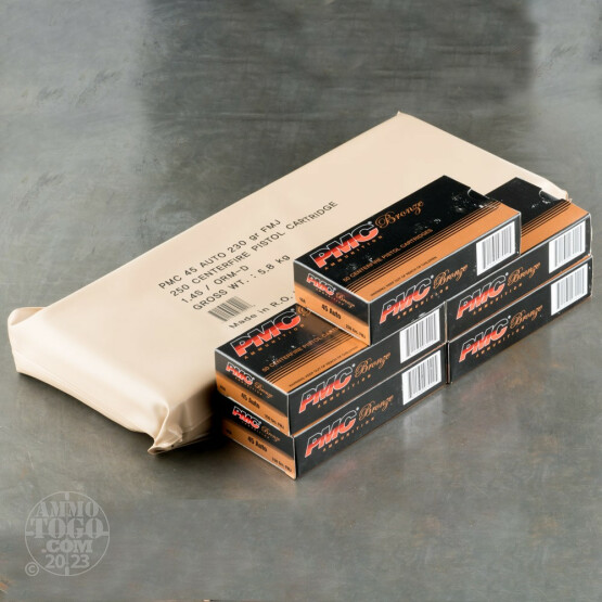 750rds – 45 ACP PMC Battle Packs 230gr. FMJ Ammo