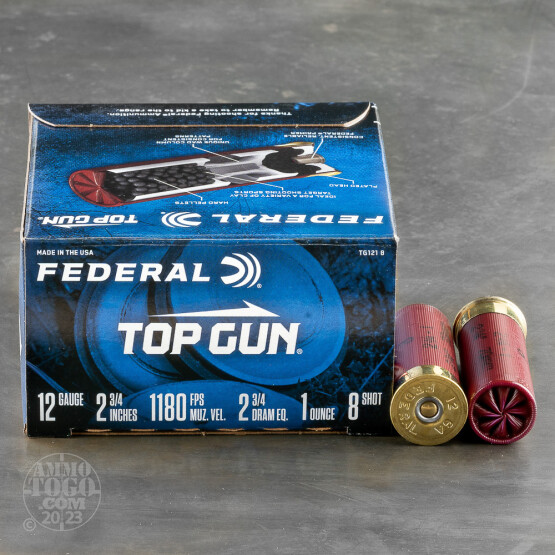 25rds – 12 Gauge Federal Top Gun 2-3/4" 1oz. #8 Shot Ammo