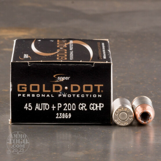 20rds – 45 ACP +P Speer Gold Dot 200gr. JHP Ammo