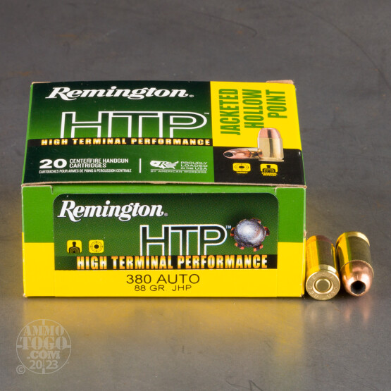 20rds – 380 Auto Remington HTP 88gr. JHP Ammo