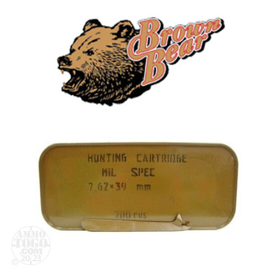 700rds - 7.62x39 Brown Bear Mil-Spec 123gr. FMJ Ammo