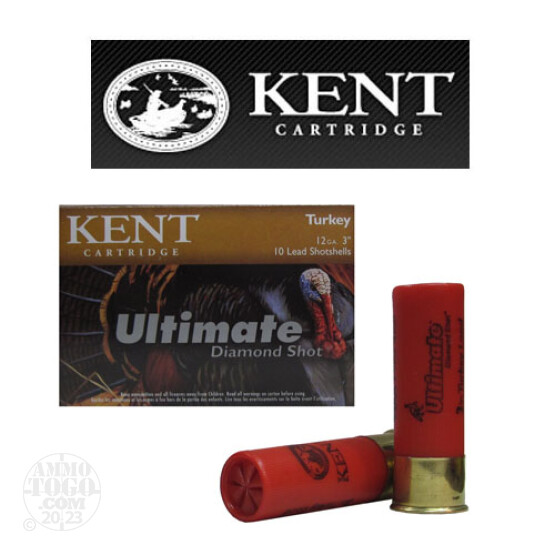 10rds - 12 Ga. Kent Ultimate Diamond 3" 1 3/4oz. #4 Lead Shot Ammo