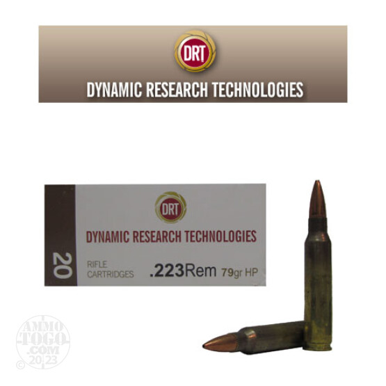 20rds - 223 DRT 79gr. Hollow Point Lead Free Fragmenting Ammo