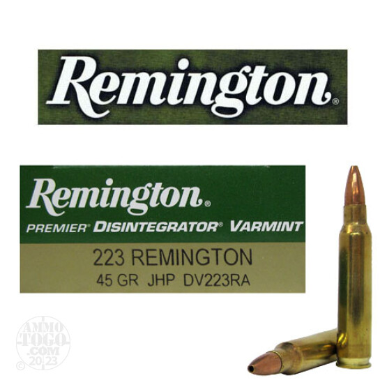 200rds - 223 Remington Disintegrator Varmint 45gr. JHP Ammo