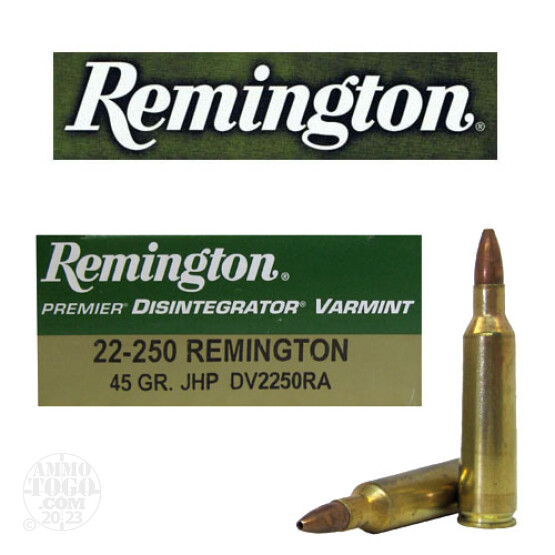20rds - 22-250 Remington Premier 45gr. Disintegrator JHP Ammo
