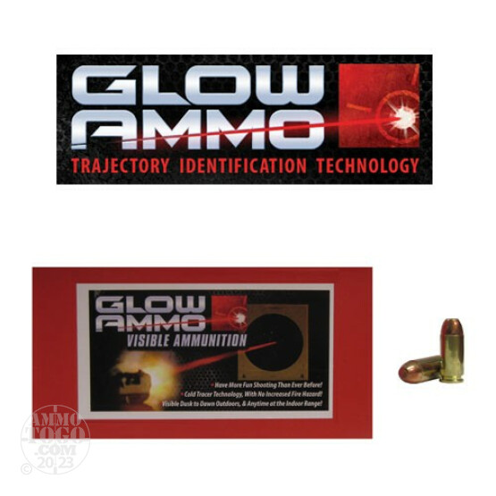 50rds - 40 S&W Glow Ammo 180gr Flat Point FMJ Visible Ammo