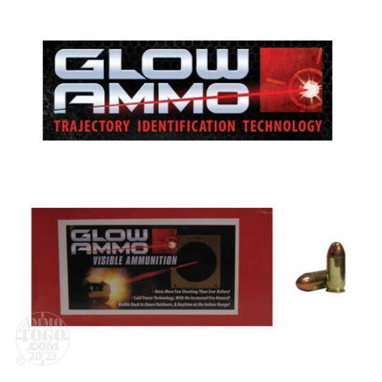 50rds - 45 ACP Glow Ammo 230gr Round Nose FMJ Visible Ammo