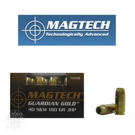 100rds - 40 S&W MAGTECH Guardian Gold 180gr. HP Ammo