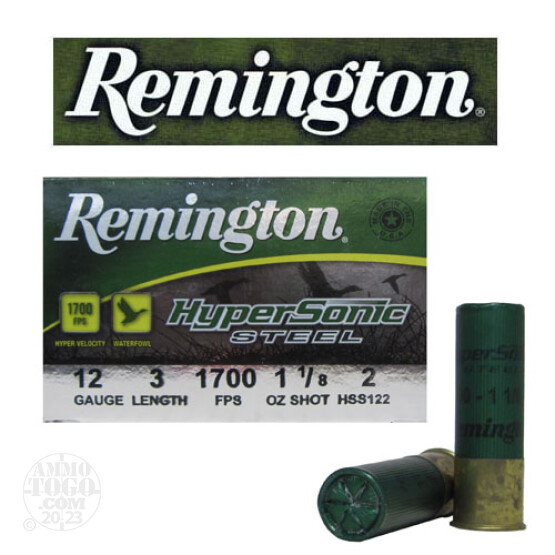 25rds - 12 Ga. Remington HyperSonic  3" 1 1/8oz #2 Non-Toxic Steel Shot Ammo