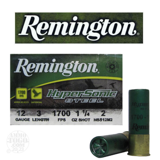 25rds - 12 Ga. Remington HyperSonic 3" 1 1/4oz #2 Non-Toxic Steel Shot Ammo