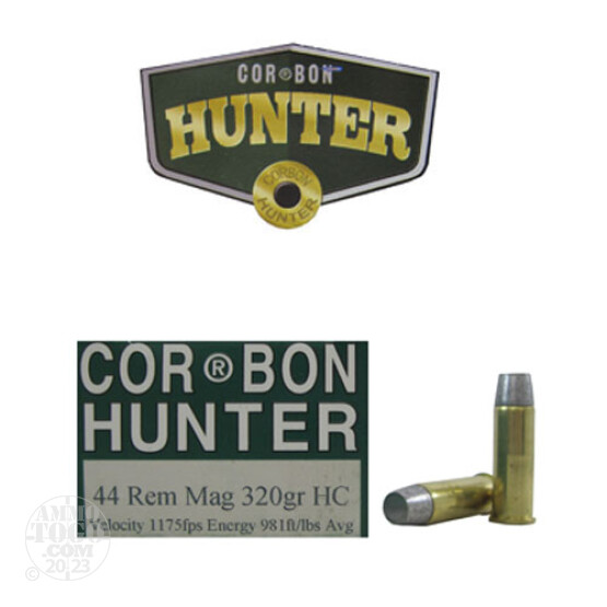 20rds - 44 Mag Corbon Hunter 320gr. Hard Cast Ammo