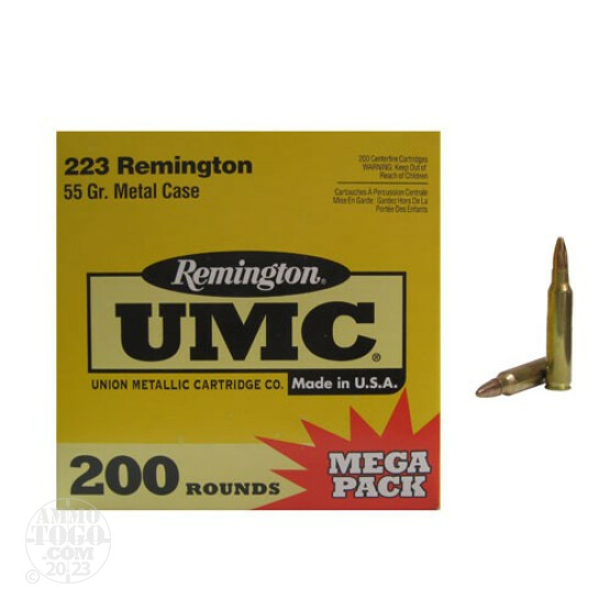 200rds - .223 Remington UMC Mega Pack 55gr. FMJ Ammo