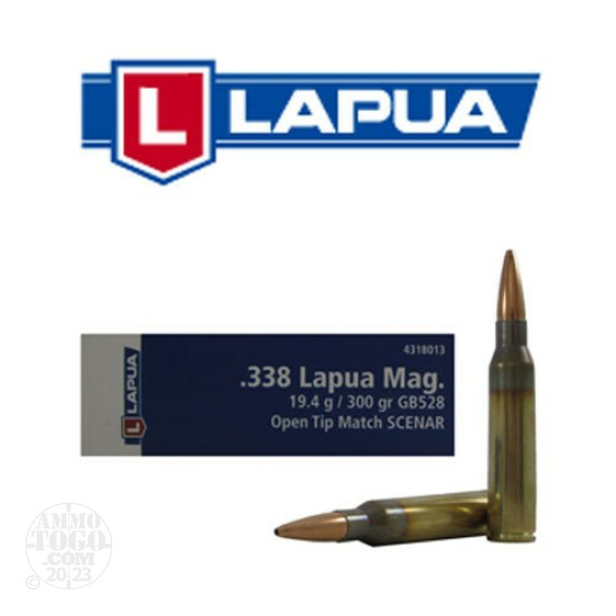 10rds - 338 Lapua Magnum Lapua 300gr. OTM Scenar Ammo