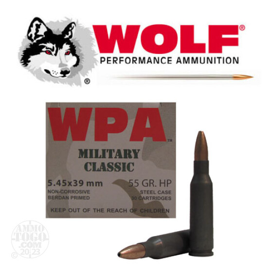 750rds - 5.45x39 WPA Military Classic 55gr. HP Ammo
