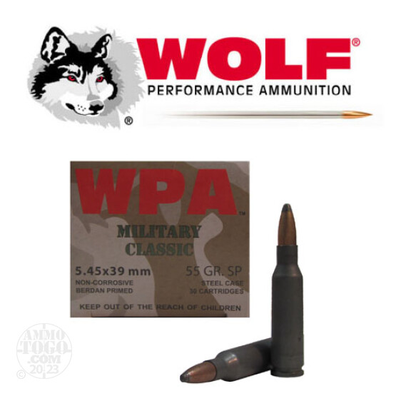 750rds - 5.45x39 WPA Military Classic 55gr. SP Ammo