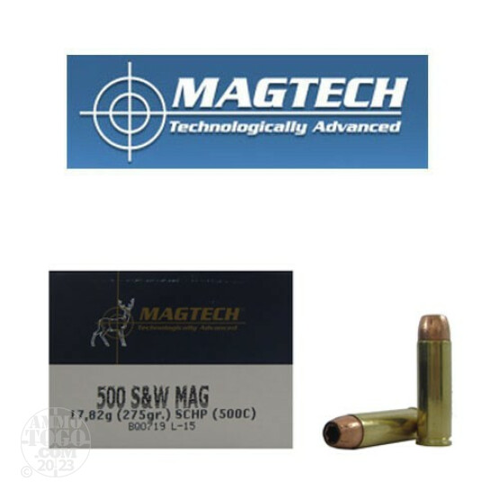 20rds - 500 S&W Magtech 275gr. SCHP Ammo