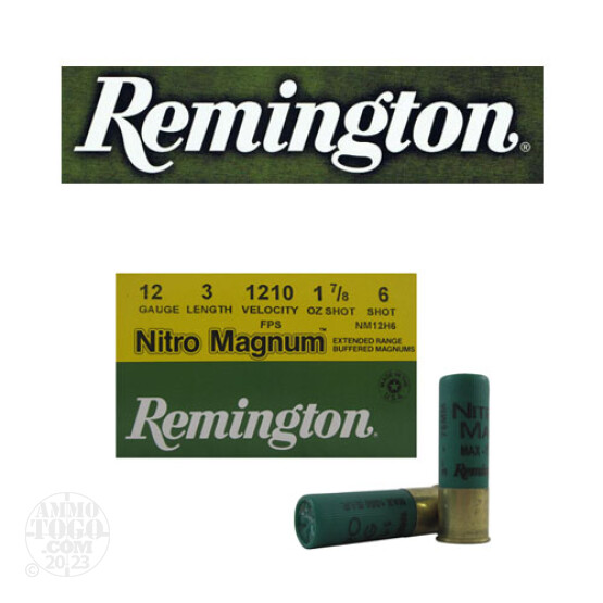 25rds - 12 Gauge Remington Nitro Magnum 3" 1 7/8oz. #6 Shot Ammo