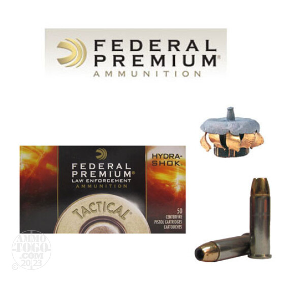 50rds - 38 Special Federal LE Tactical Hydra-Shok 147gr. +P+ HP