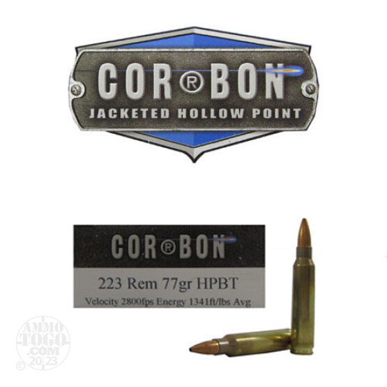 20rds - 223 Corbon Performance Match 77gr. HPBT Ammo