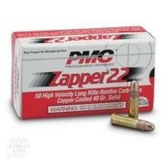 500rds - 22LR PMC Zapper 40gr. Solid Point Ammo