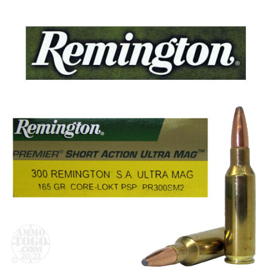 20rds - 300 Remington Short Action Ultra Mag. Core-Lokt 165gr. PSP Ammo