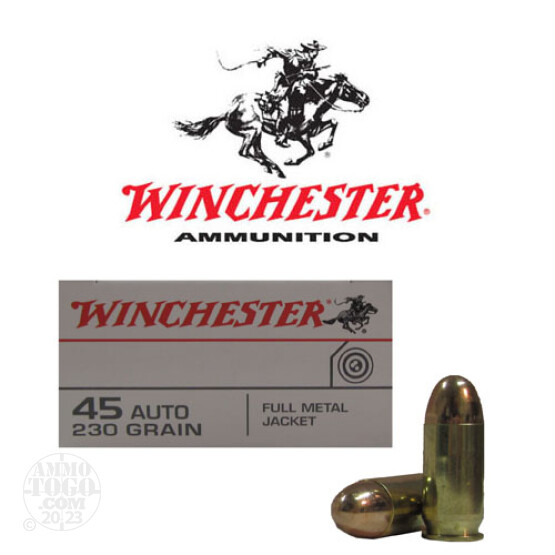500rds - 45 ACP Winchester Target 230gr. FMJ Ammo