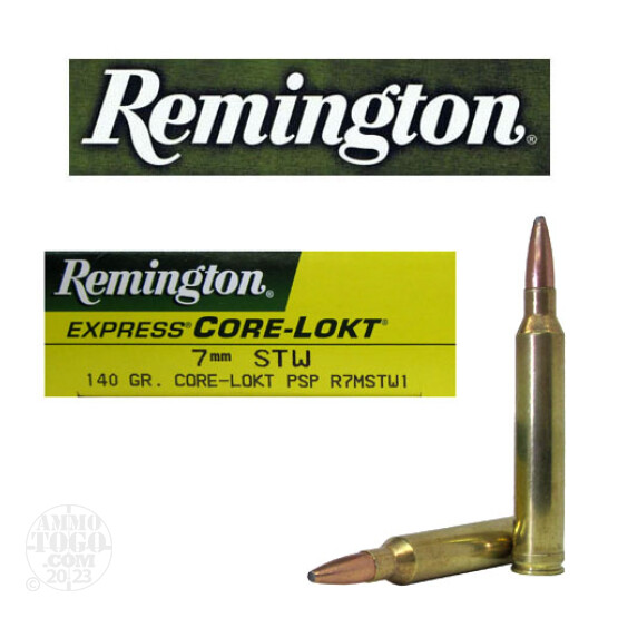 20rds - 7mm STW Remington 140gr. Core-Lokt PSP Ammo