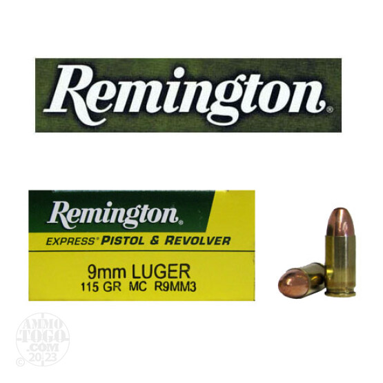500rds - 9mm Remington Express 115gr. FMJ Ammo