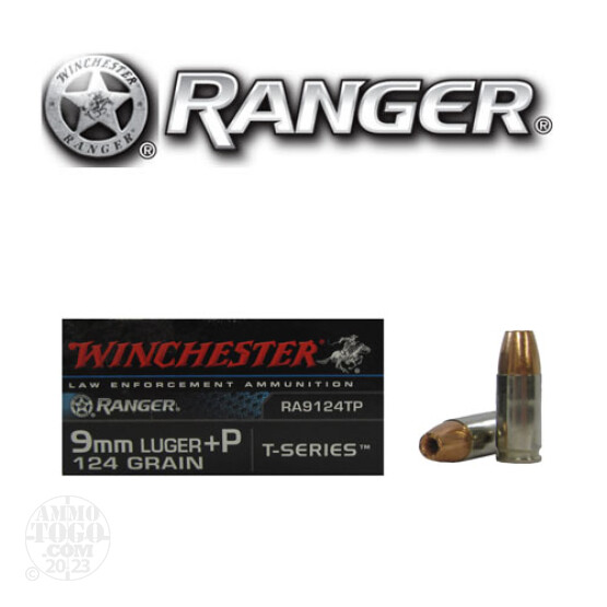 50rds - 9mm Winchester Ranger Talon 124gr. +P HP Ammo
