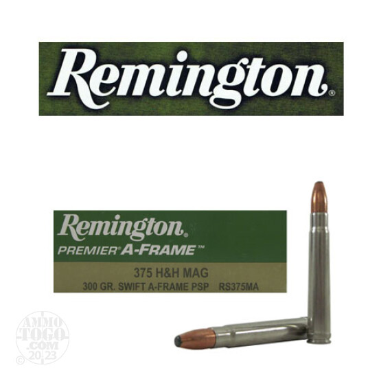 20rds - 375 H&H Mag Remington Premier 300gr. Swift A-Frame PSP Ammo