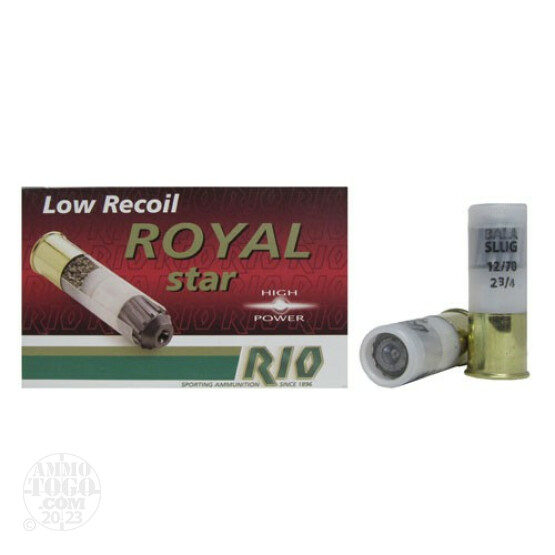 5rds - 12 Gauge Rio Royal Star Low Recoil Slug Ammo
