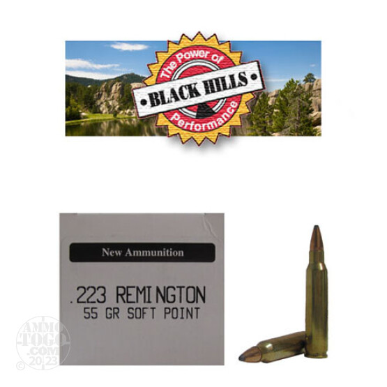 50rds - 223 Black Hills 55gr. New Seconds Soft Point Ammo