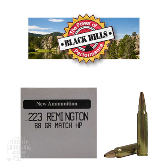 50rds - 223 Black Hills 68gr. New Seconds Heavy Match HP Ammo